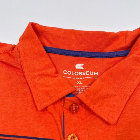 Clemson Tigers Polo Shirt Size XL Orange NCAA Tailgate Golf Football Colosseum - Picture 5 of 9